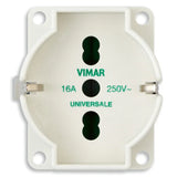 Vimar SICURY Universal Outlet Insert, 2P+T, 16A, 250V, IP20, Screw Terminal, Halogen-Free — Quality Boat Parts