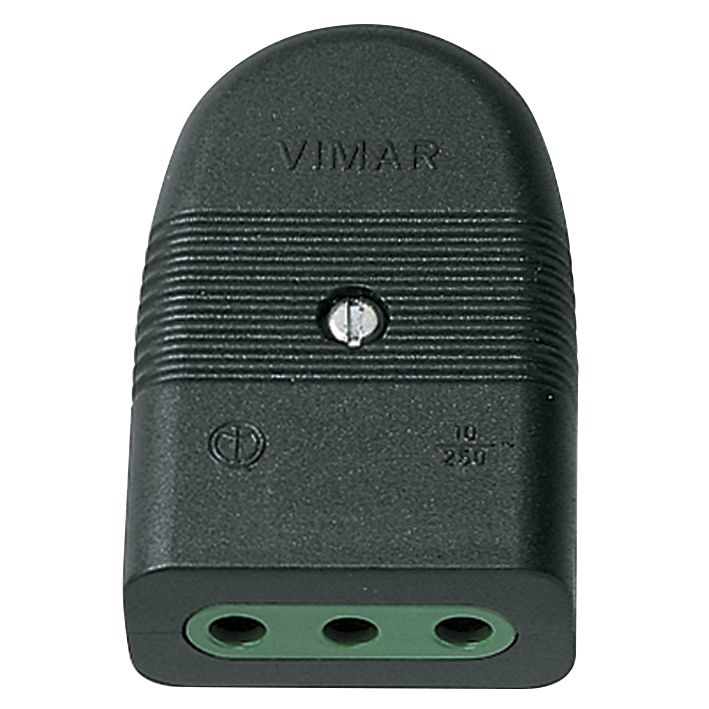 Vimar Mille Series P11 Axial Socket Outlet, 2P+E, 10A, 250V, IP20, SICURY — Quality Boat Parts