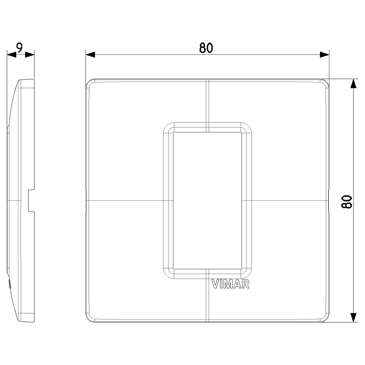 Vimar Plana 1-Module Cover Plate, IP00 — Quality Boat Parts