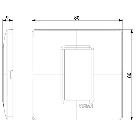 Vimar Plana 1-Module Cover Plate, IP00 — Quality Boat Parts