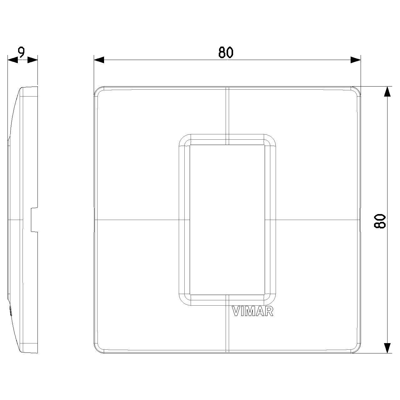 Vimar Plana 1-Module Cover Plate, IP00 — Quality Boat Parts