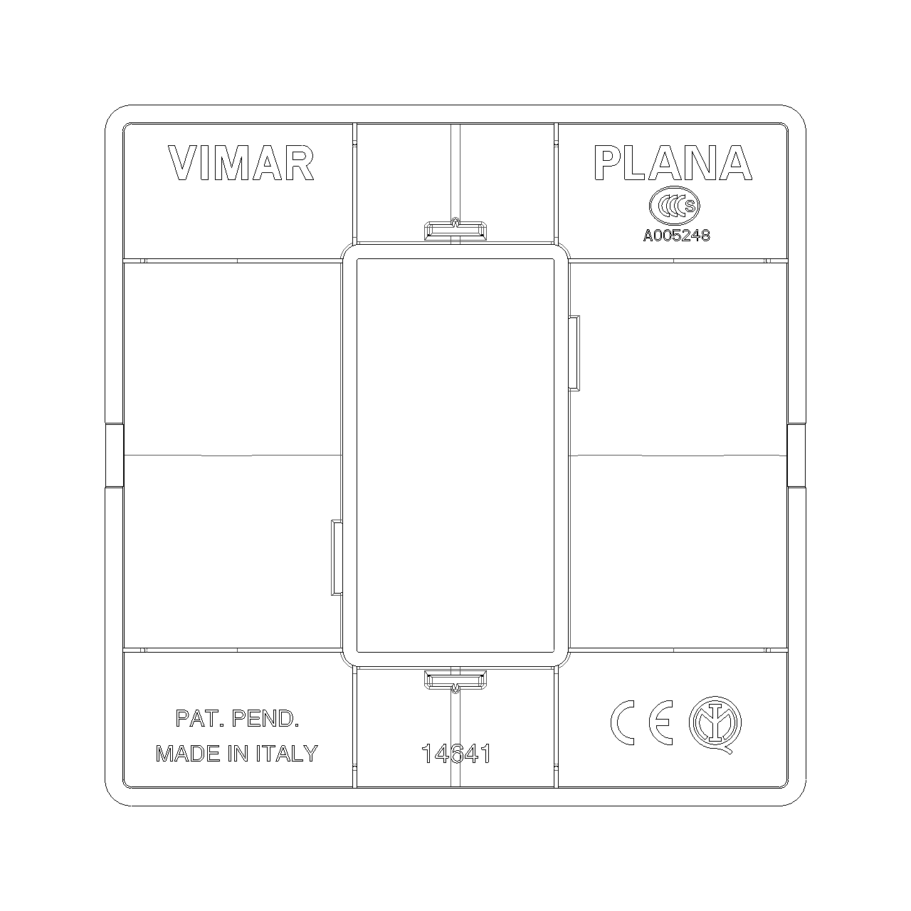 Vimar Plana 1-Module Cover Plate, IP00 — Quality Boat Parts