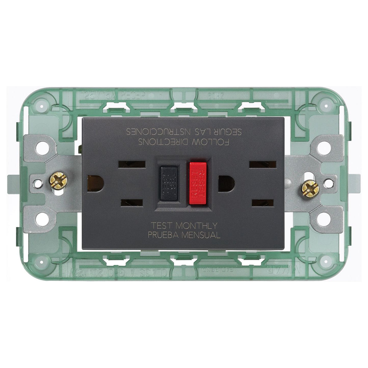 Vimar Neve Up Dual USA GFCI Outlet, 2P+E, 15A, 125V, 60Hz, 3-Module — Quality Boat Parts