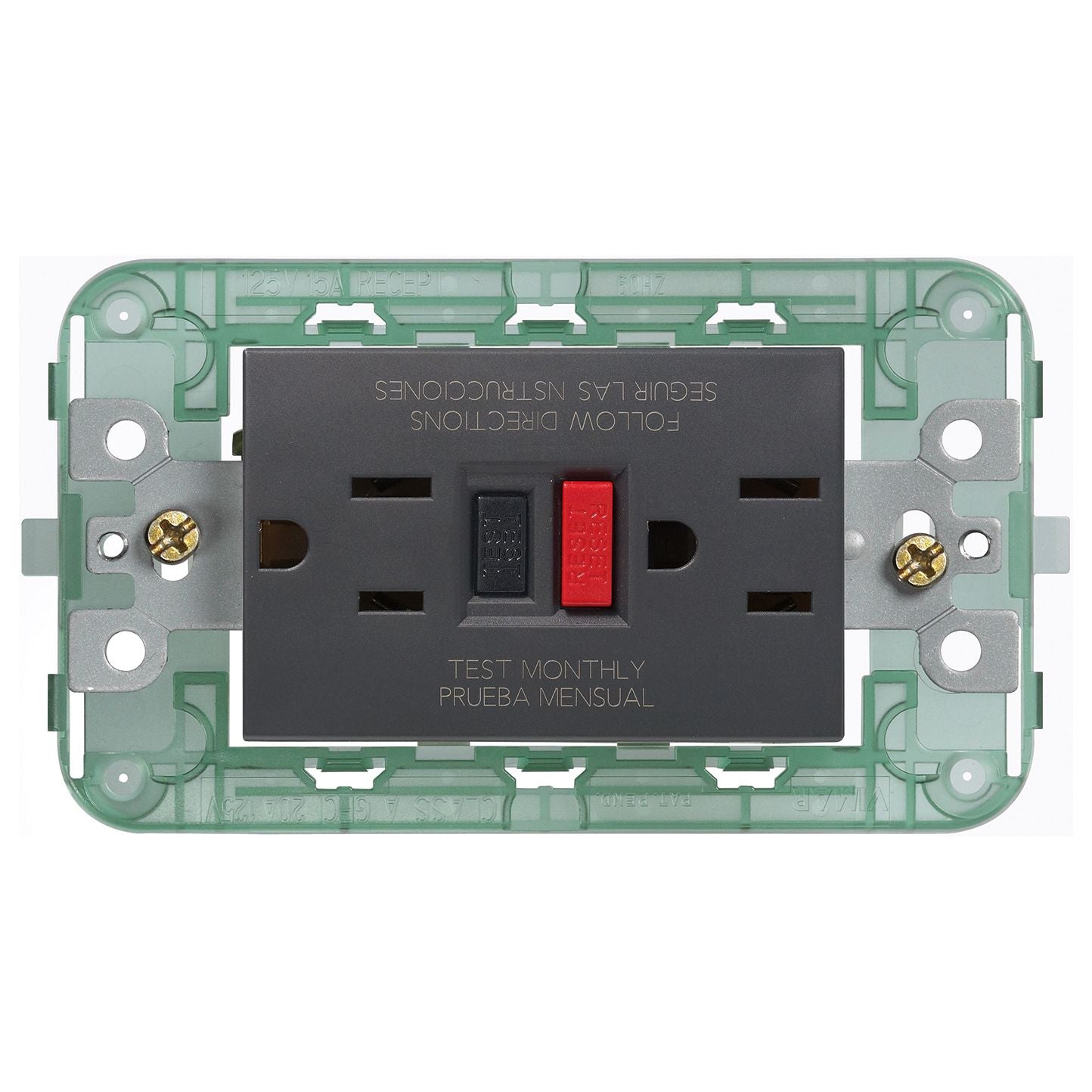 Vimar Neve Up Dual USA GFCI Outlet, 2P+E, 15A, 125V, 60Hz, 3-Module — Quality Boat Parts