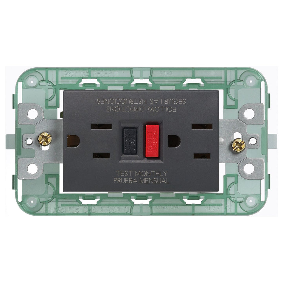 Vimar Neve Up Dual USA GFCI Outlet, 2P+E, 15A, 125V, 60Hz, 3-Module — Quality Boat Parts