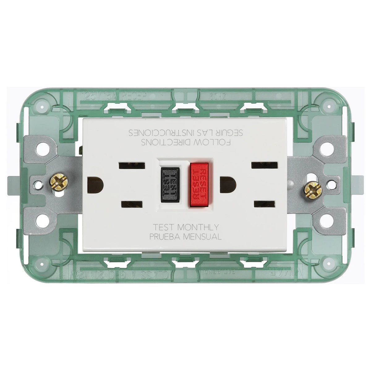 Vimar Neve Up Dual USA GFCI Outlet, 2P+E, 15A, 125V, 60Hz, 3-Module — Quality Boat Parts