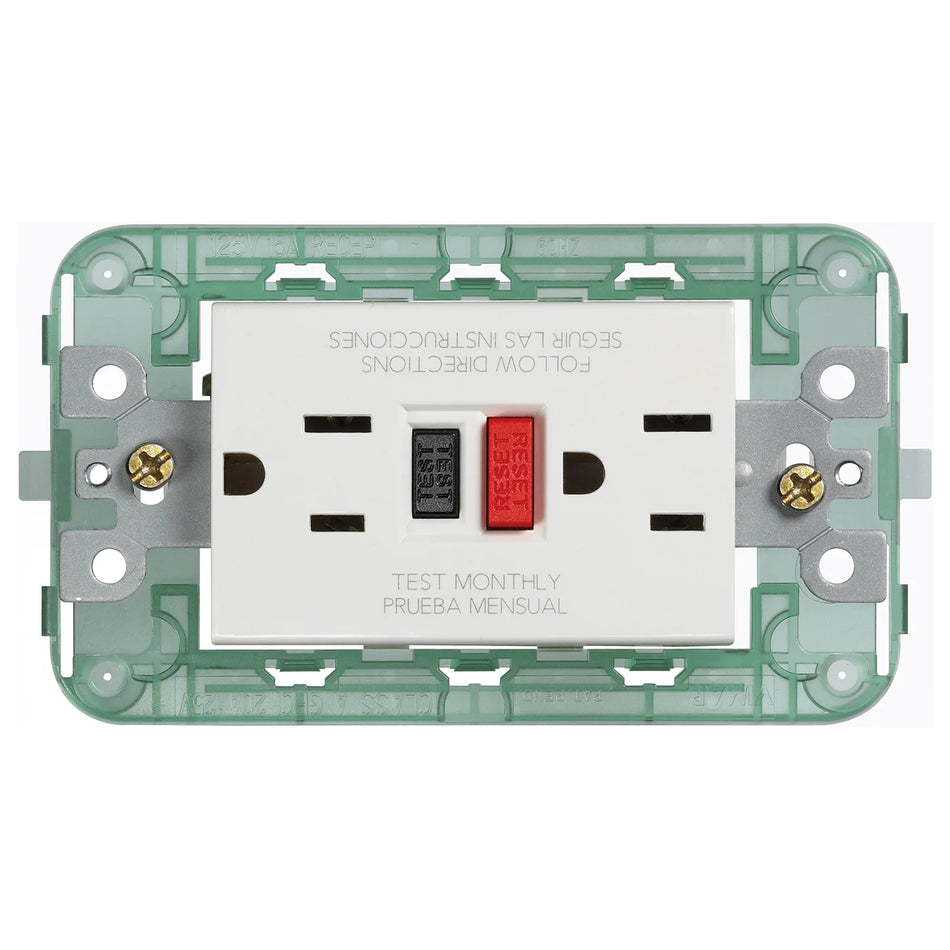 Vimar Neve Up Dual USA GFCI Outlet, 2P+E, 15A, 125V, 60Hz, 3-Module — Quality Boat Parts
