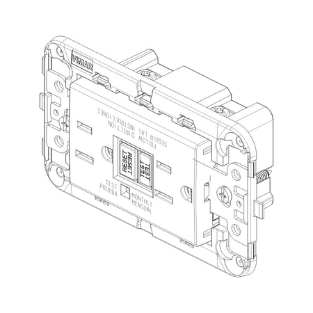 Vimar Neve Up Dual USA GFCI Outlet, 2P+E, 15A, 125V, 60Hz, 3-Module — Quality Boat Parts