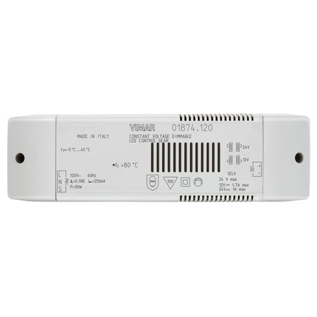 Vimar LED Driver, 12/24V DC, Constant Voltage, 24W, IP20, Dimmable with MASTER Dimmers — Quality Boat Parts