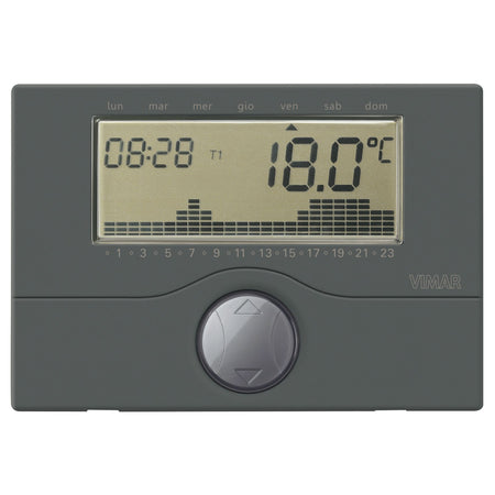 Vimar Surface Battery Timer Thermostat, For Heating and Air-Conditioning Systems, 5(2)A 250V, Daily/Weekly Programming — Quality Boat Parts