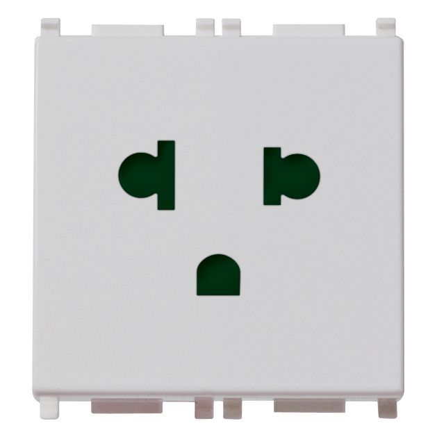 Vimar PLANA USA/EU SICURY Socket Outlet, 16A 250V, 2P+E, 2-Module — Quality Boat Parts