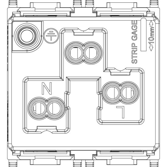Vimar PLANA USA/EU SICURY Socket Outlet, 16A 250V, 2P+E, 2-Module — Quality Boat Parts
