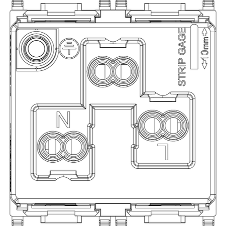 Vimar PLANA USA/EU SICURY Socket Outlet, 16A 250V, 2P+E, 2-Module — Quality Boat Parts