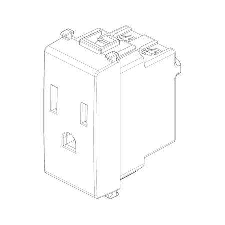 Vimar Plana 2P+E USA Socket Outlet, 15A 127V, Flush-Mounted, IP20 — Quality Boat Parts