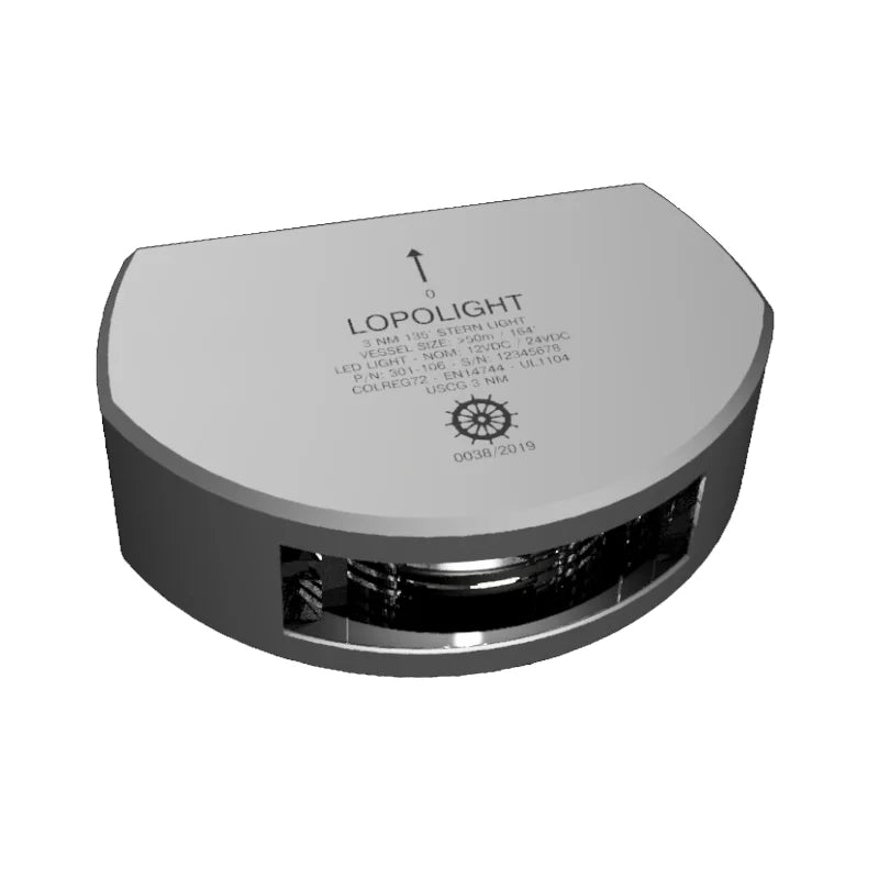 Lopolight - 301-106 Series Stern Light - 3 NM, White — Quality Boat Parts