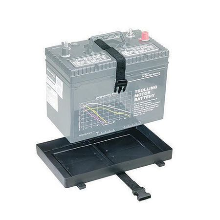 Attwood Marine Battery Tray with Strap, For 24/24M Batteries, Up to 10-1/2 in Tall — Quality Boat Parts