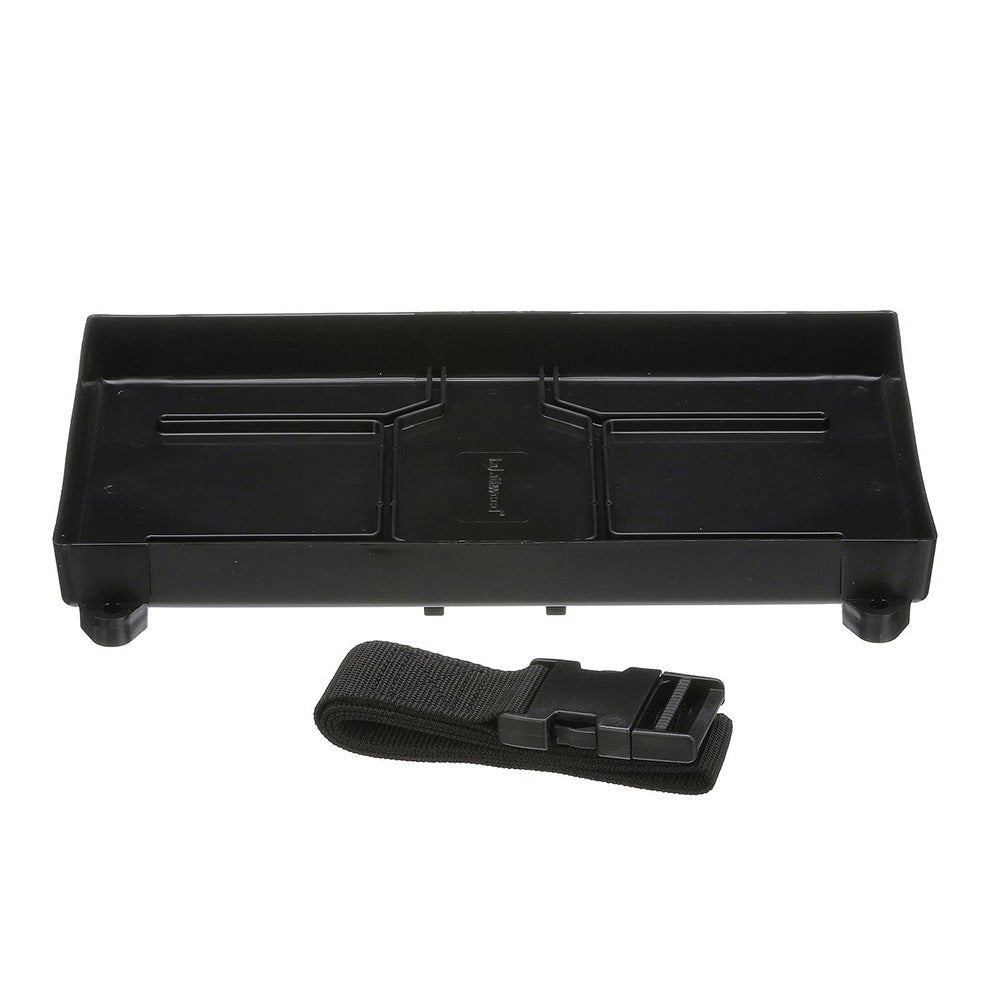 Attwood Marine Battery Tray with Strap, For 27/27M Batteries, 10-1/2 in Max Height, 12-3/8 x 7-1/8 in — Quality Boat Parts