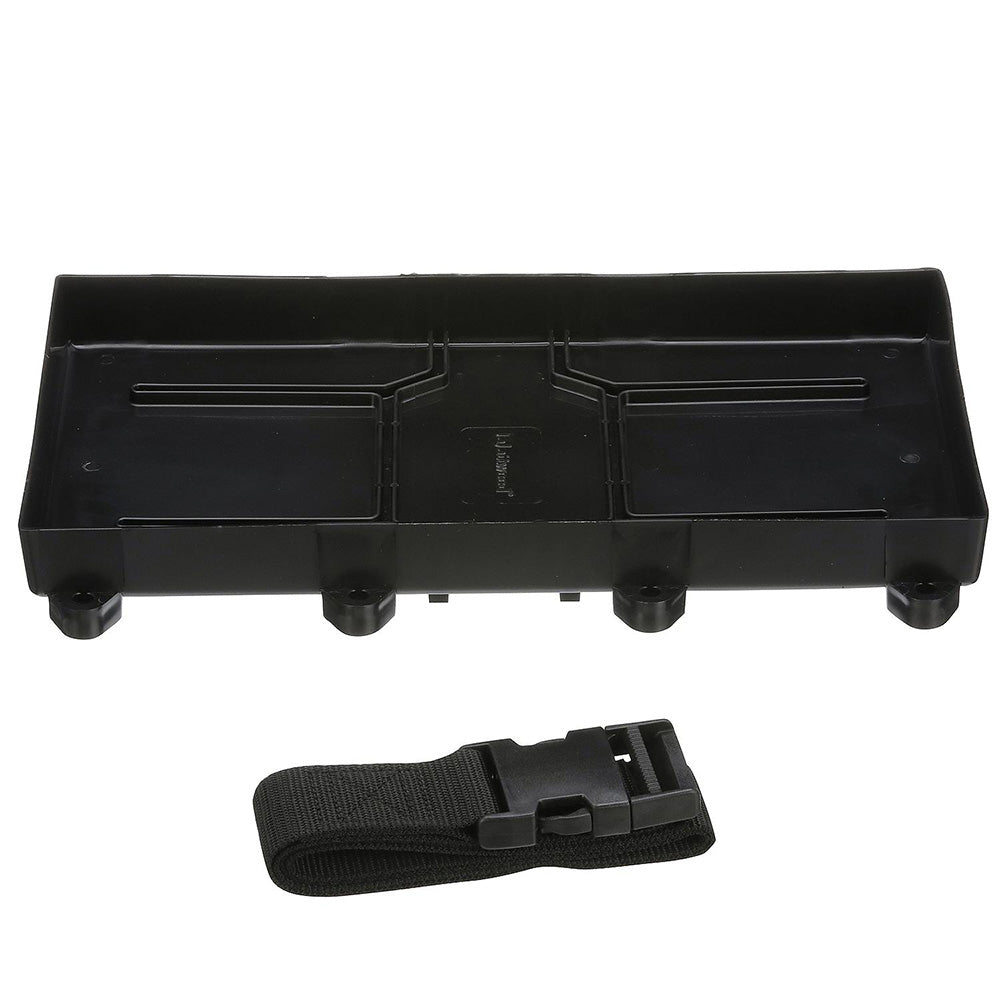 Attwood Marine Battery Tray with Straps, For Group 29/31 Batteries, 12-7/8 in x 7 in, Up to 10-1/2 in Tall — Quality Boat Parts