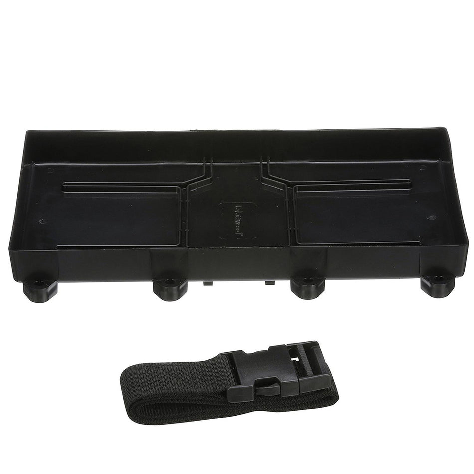 Attwood Marine Battery Tray with Straps, For Group 29/31 Batteries, 12-7/8 in x 7 in, Up to 10-1/2 in Tall — Quality Boat Parts