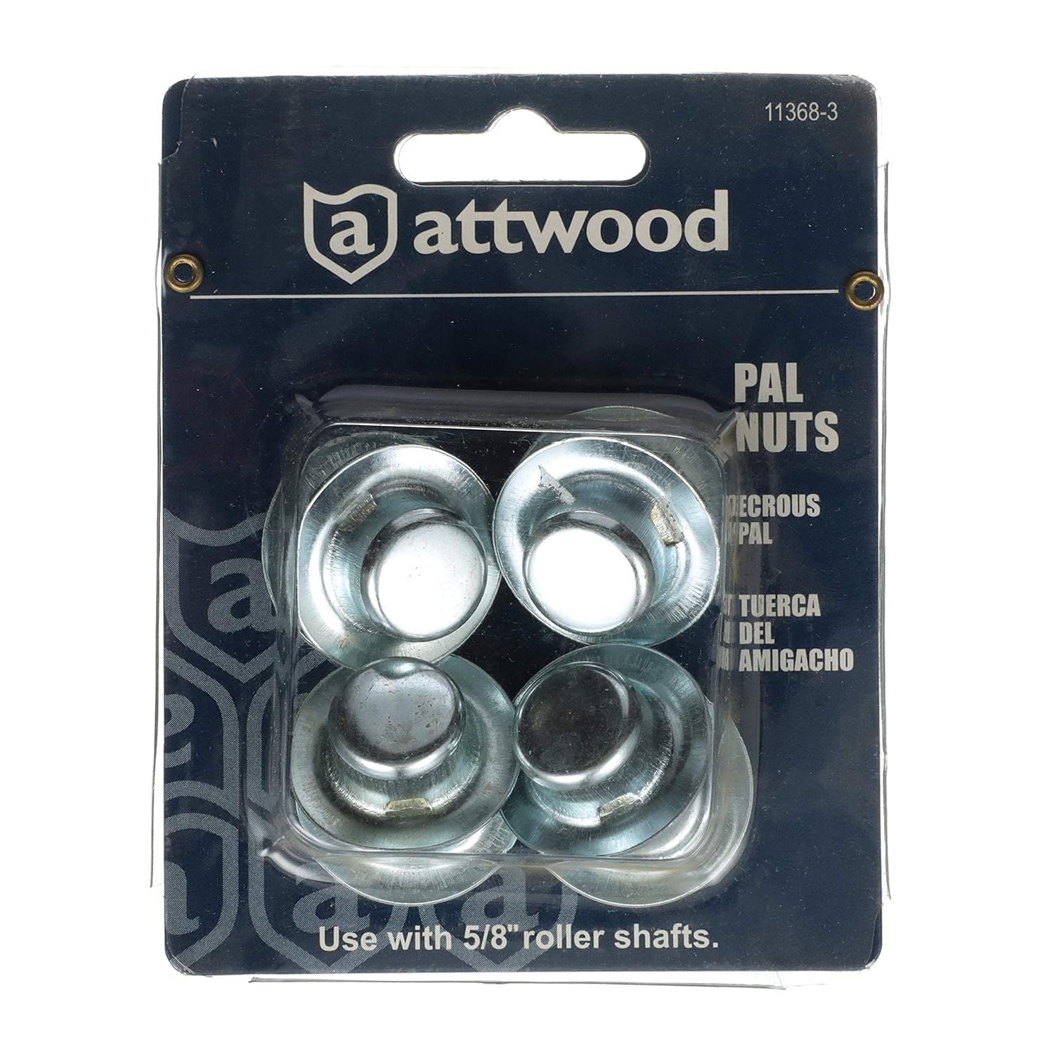 Attwood Marine Pal Nuts, For 5/8 in Roller Shafts, Zinc-Plated, Set of 8 — Quality Boat Parts