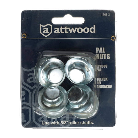 Attwood Marine Pal Nuts, For 5/8 in Roller Shafts, Zinc-Plated, Set of 8 — Quality Boat Parts