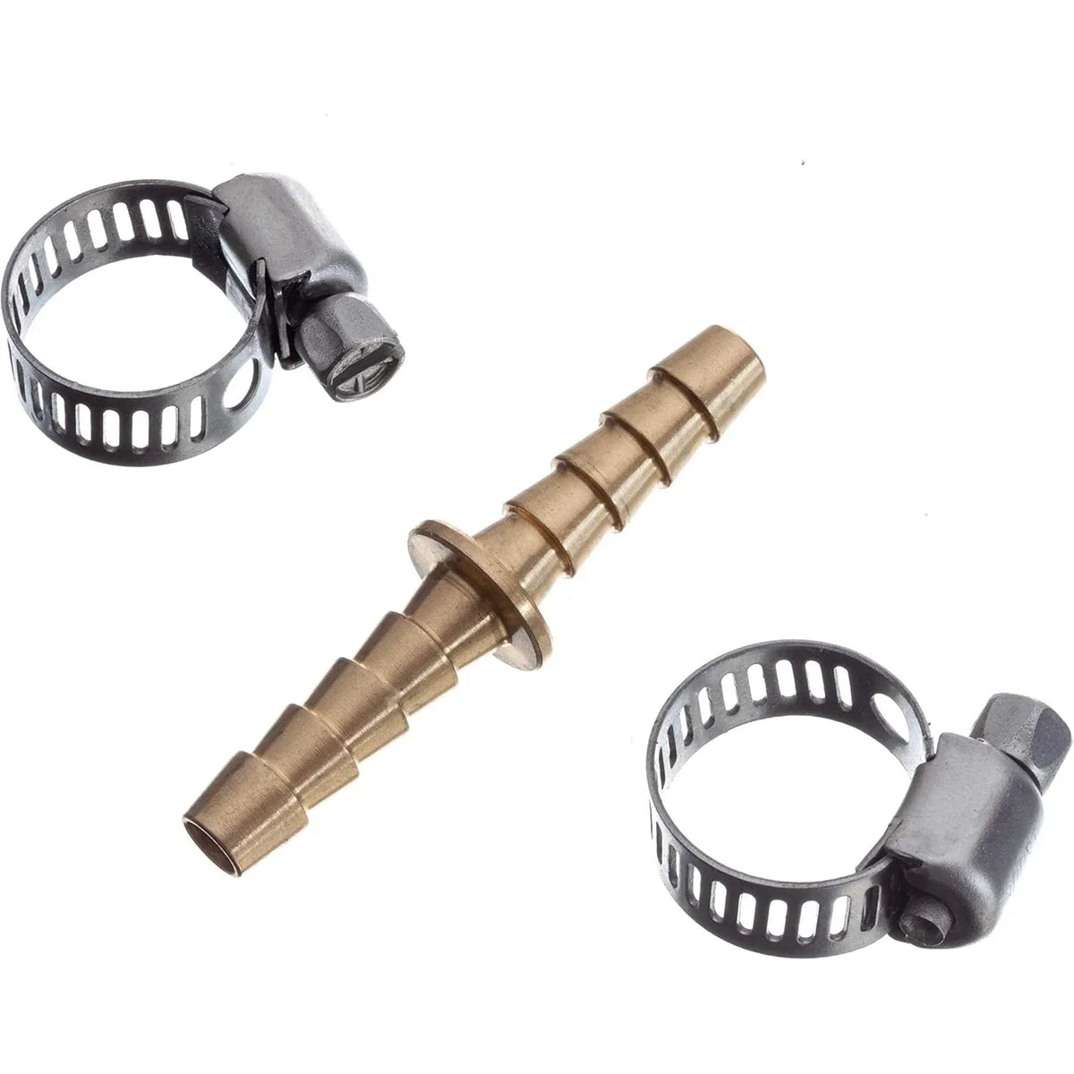 Attwood Marine Fuel Line Splice Kit, For 1/4 in ID Fuel Line, In-Line, Brass Mender, 2 Stainless Steel Clamps — Quality Boat Parts