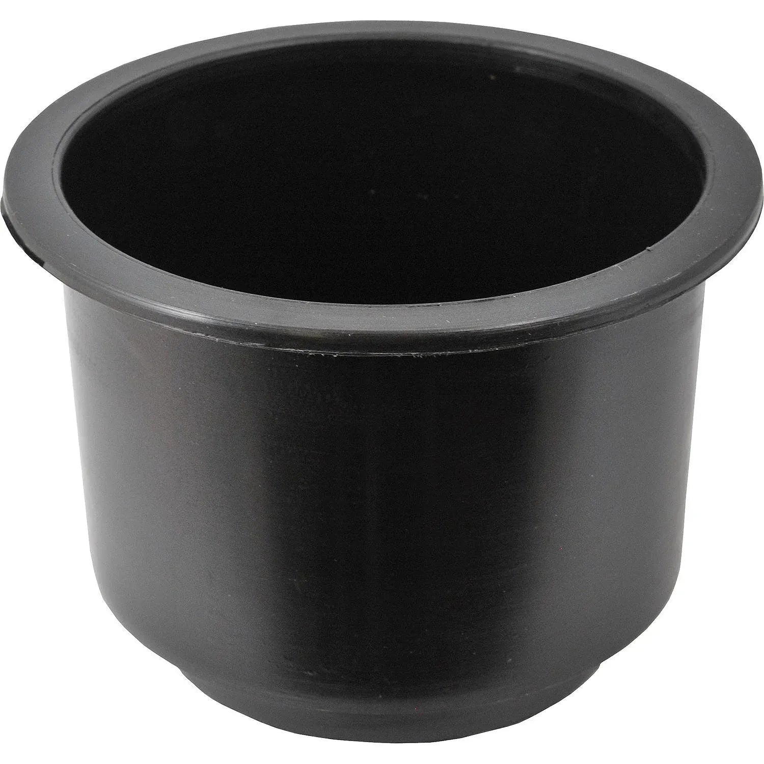 Attwood Marine Flush Mount Cup Holder, 3 3/4 in Cutout, 3 1/8 in Deep, Self-Draining, Black Polymer — Quality Boat Parts