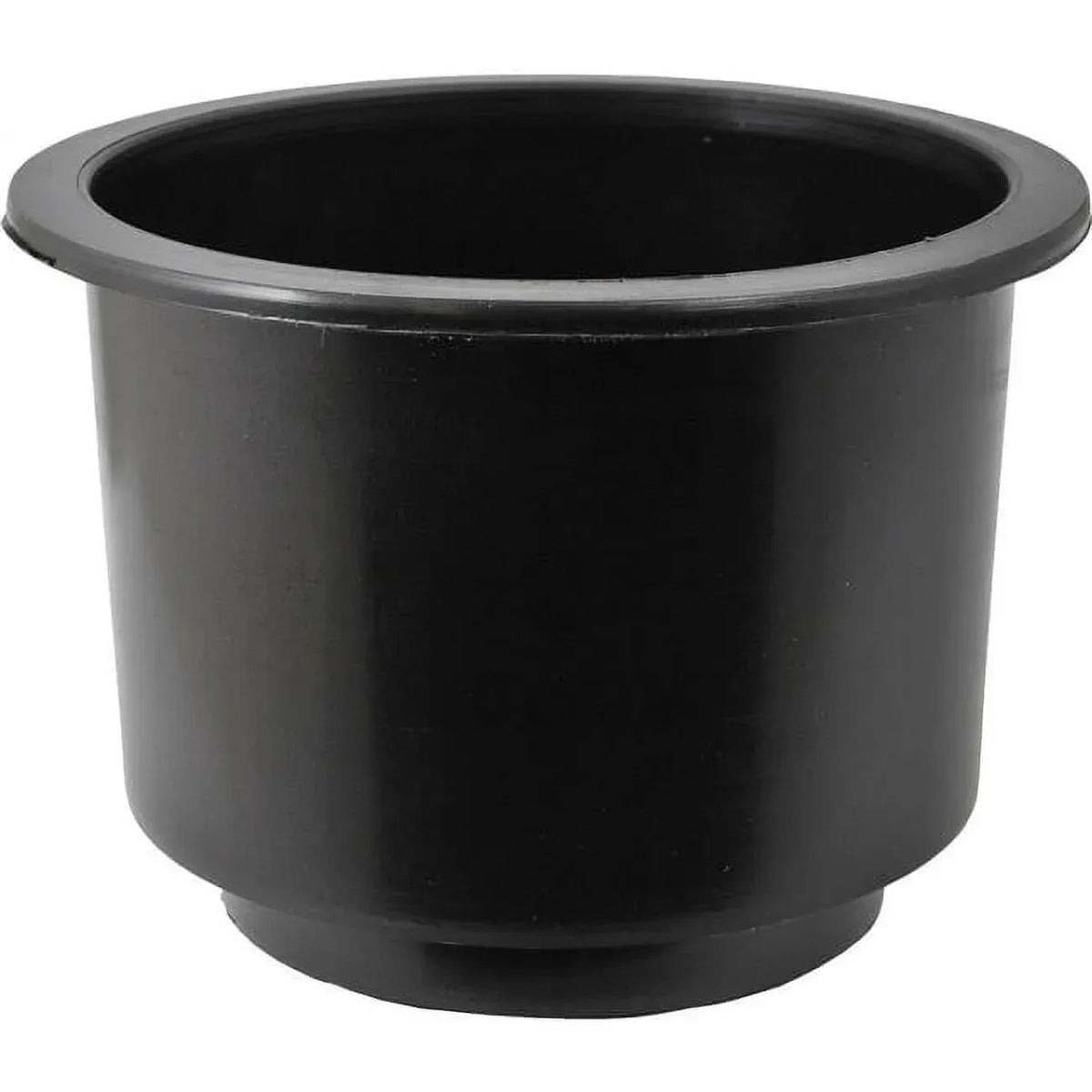 Attwood Marine Flush Mount Cup Holder, 3 3/4 in Cutout, 3 1/8 in Deep, Self-Draining, Black Polymer — Quality Boat Parts