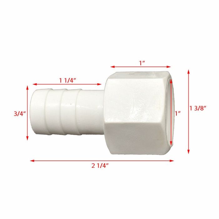 Attwood Marine Thread-to-Barb Connector, For 500-800 GPH Pumps, 3/4 in ID Hose, 3/4-14 NPSM — Quality Boat Parts