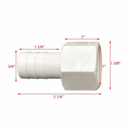 Attwood Marine Thread-to-Barb Connector, For 500-800 GPH Pumps, 3/4 in ID Hose, 3/4-14 NPSM — Quality Boat Parts