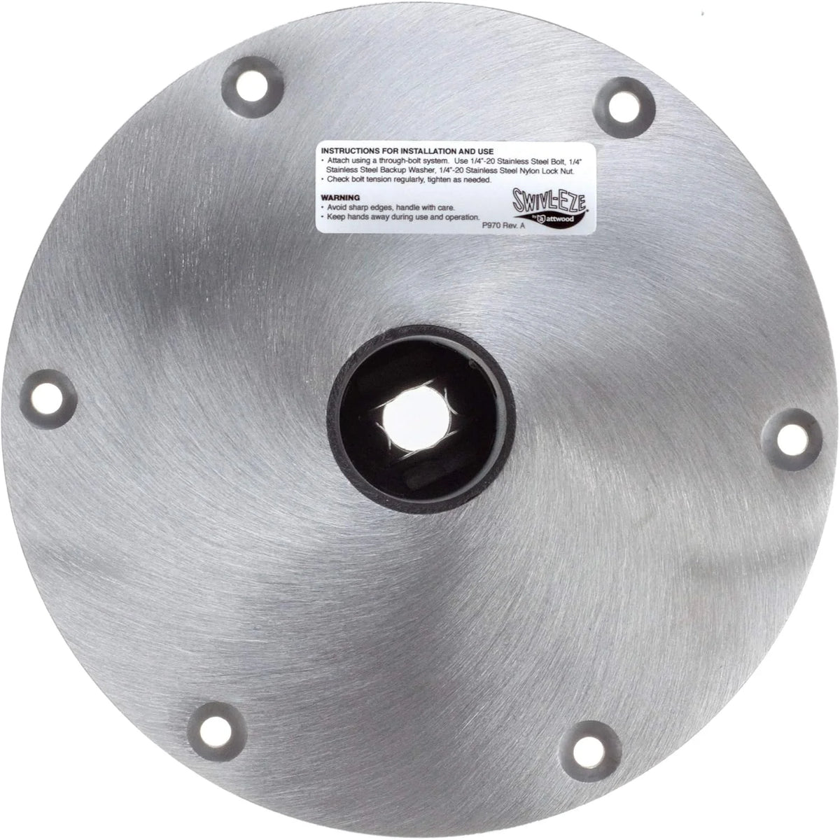 Attwood Marine Snap-Lock Seat Base Plate, For 1.77 in Posts, 9 in Round, Aluminum — Quality Boat Parts
