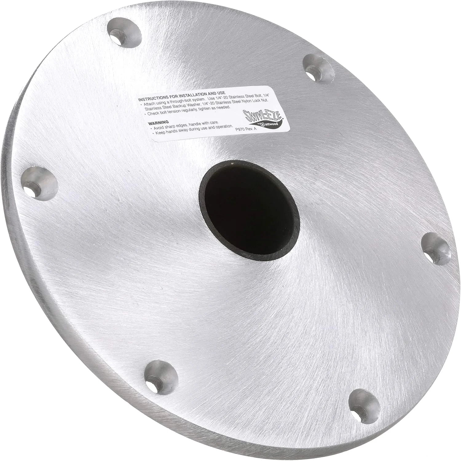 Attwood Marine Snap-Lock Seat Base Plate, For 1.77 in Posts, 9 in Round, Aluminum — Quality Boat Parts