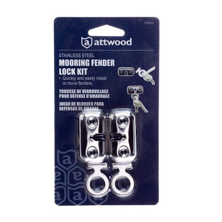 Attwood Marine Mooring Fender Lock Kit, Stainless Steel, Flush-Mount, For 1/2 in Fender Lines, 2pk — Quality Boat Parts