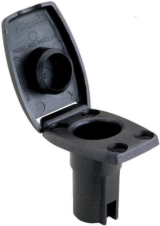 Attwood Marine Oval Navigation Light Base, For Angled Pole Lights, 2-Pin, 7.5 Degree Angle, Black Housing — Quality Boat Parts