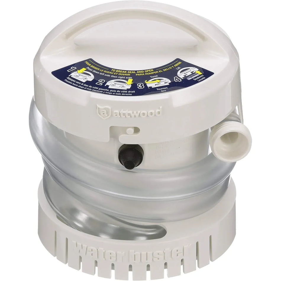Attwood Marine WaterBuster Portable Submersible Pump, 200 GPH, Battery Powered — Quality Boat Parts