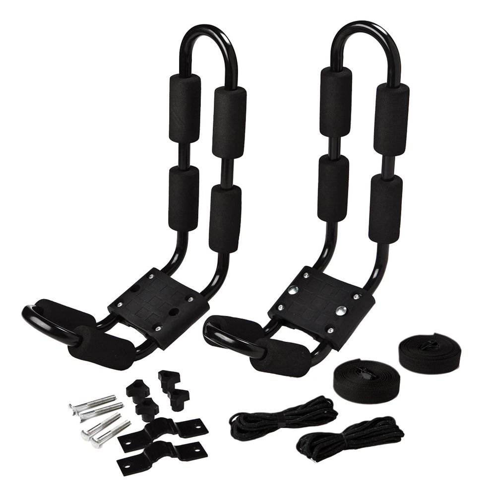 Attwood Marine Kayak Roof Rack Mount, Fits Existing Roof Racks, J-Style, 120 lb Capacity, 2 Straps — Quality Boat Parts
