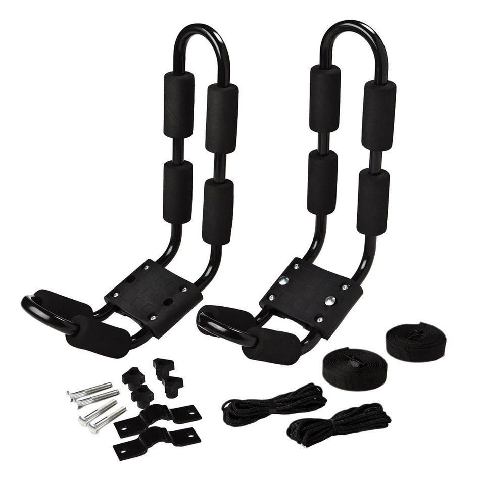 Attwood Marine Kayak Roof Rack Mount, Fits Existing Roof Racks, J-Style, 120 lb Capacity, 2 Straps — Quality Boat Parts