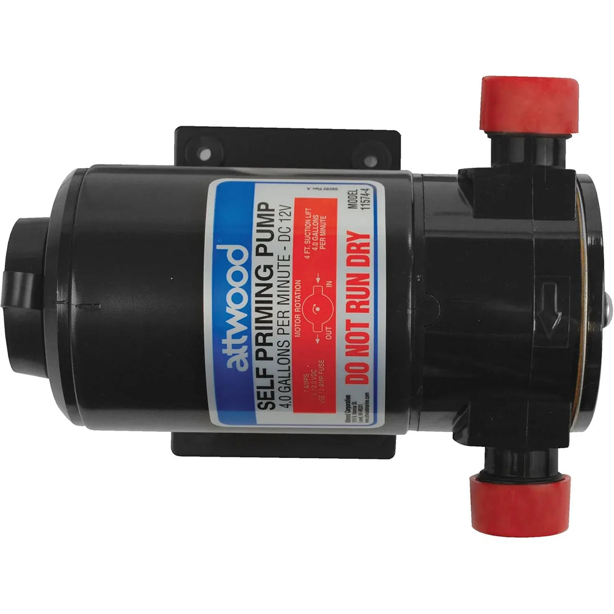 Attwood Marine Self-Priming Washdown Pump, 4 GPM, 12V, 8.5 PSI — Quality Boat Parts