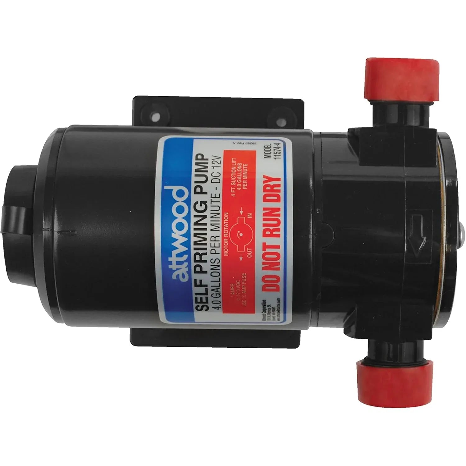 Attwood Marine Self-Priming Washdown Pump, 4 GPM, 12V, 8.5 PSI — Quality Boat Parts