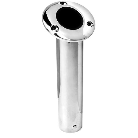Attwood Marine Flush Mount Closed-End Rod Holder, 30 Degree, SS316, 2 in x 9 in, Black Insert — Quality Boat Parts