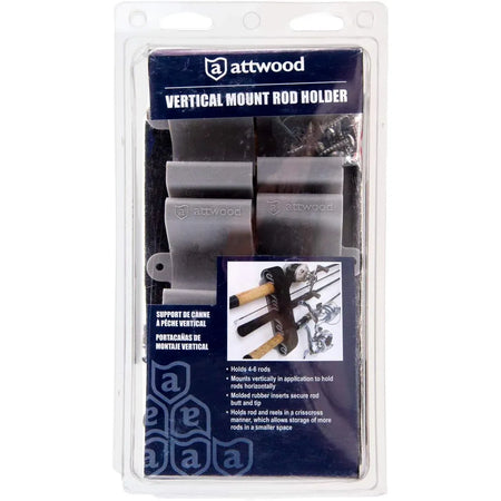 Attwood Marine Vertical Mount Rod Holder, 4-6 Rod Capacity, Rubber Inserts — Quality Boat Parts
