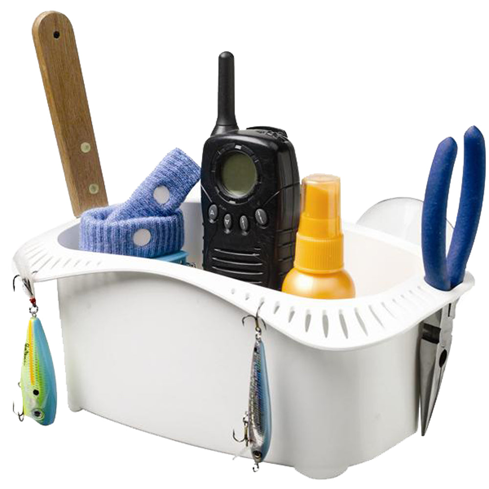 Attwood Marine Cockpit Caddy, Suction or Screw Mount, 22-Lure Storage, White Plastic — Quality Boat Parts