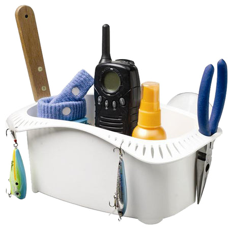 Attwood Marine Cockpit Caddy, Suction or Screw Mount, 22-Lure Storage, White Plastic — Quality Boat Parts