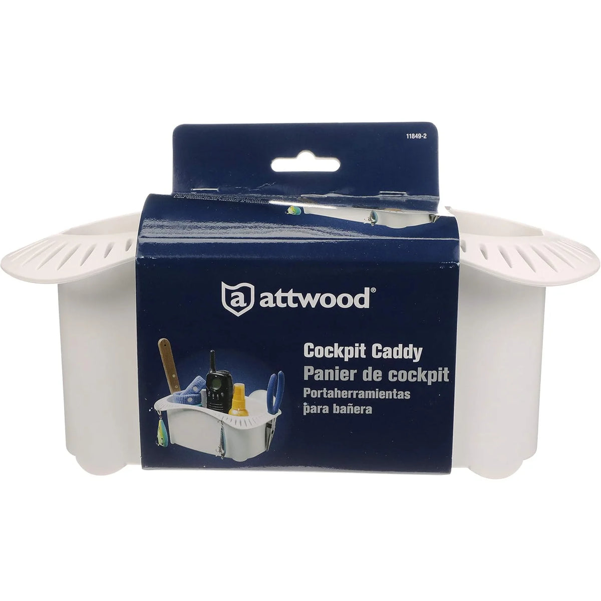 Attwood Marine Cockpit Caddy, Suction or Screw Mount, 22-Lure Storage, White Plastic — Quality Boat Parts