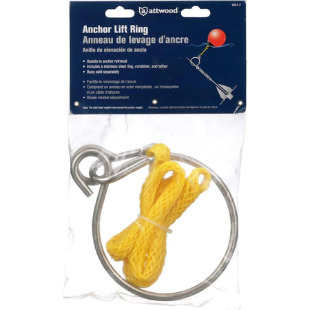 Attwood Marine Anchor Ring & Rope, Up to 80 lb, For 10 ft+ Chain — Quality Boat Parts