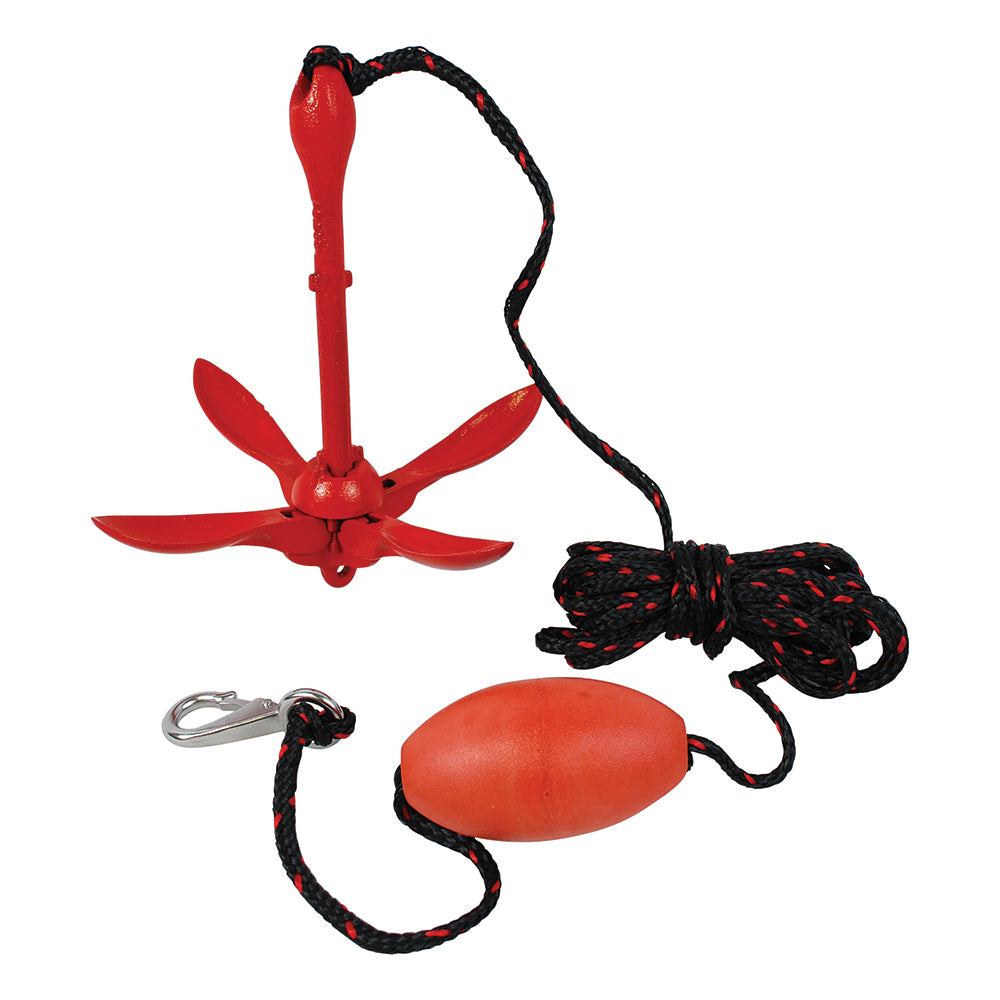 Attwood Marine Grapnel Anchor System, 3.5 lb, 25 ft Rope, Storage Case — Quality Boat Parts