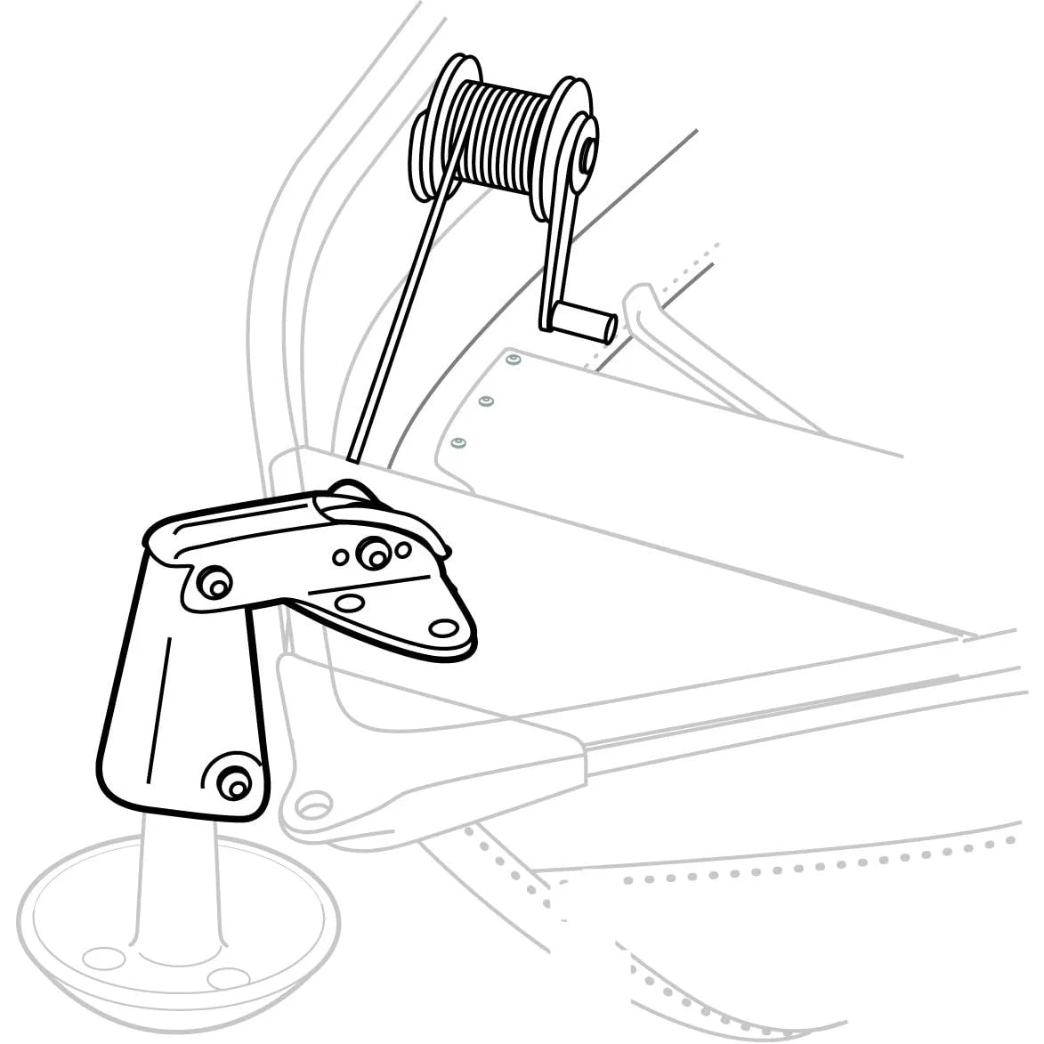 Attwood Marine Anchor Lift System, 12 lb Anchor Capacity, Bow or Stern Mount, Heavy-Gauge Powder-Coated Steel — Quality Boat Parts