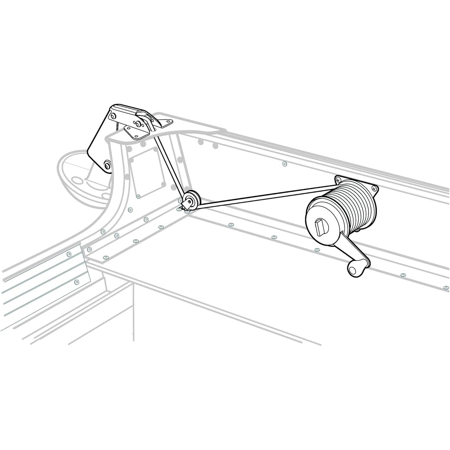 Attwood Marine Anchor Lift System, 12 lb Anchor Capacity, Bow or Stern Mount, Heavy-Gauge Powder-Coated Steel — Quality Boat Parts