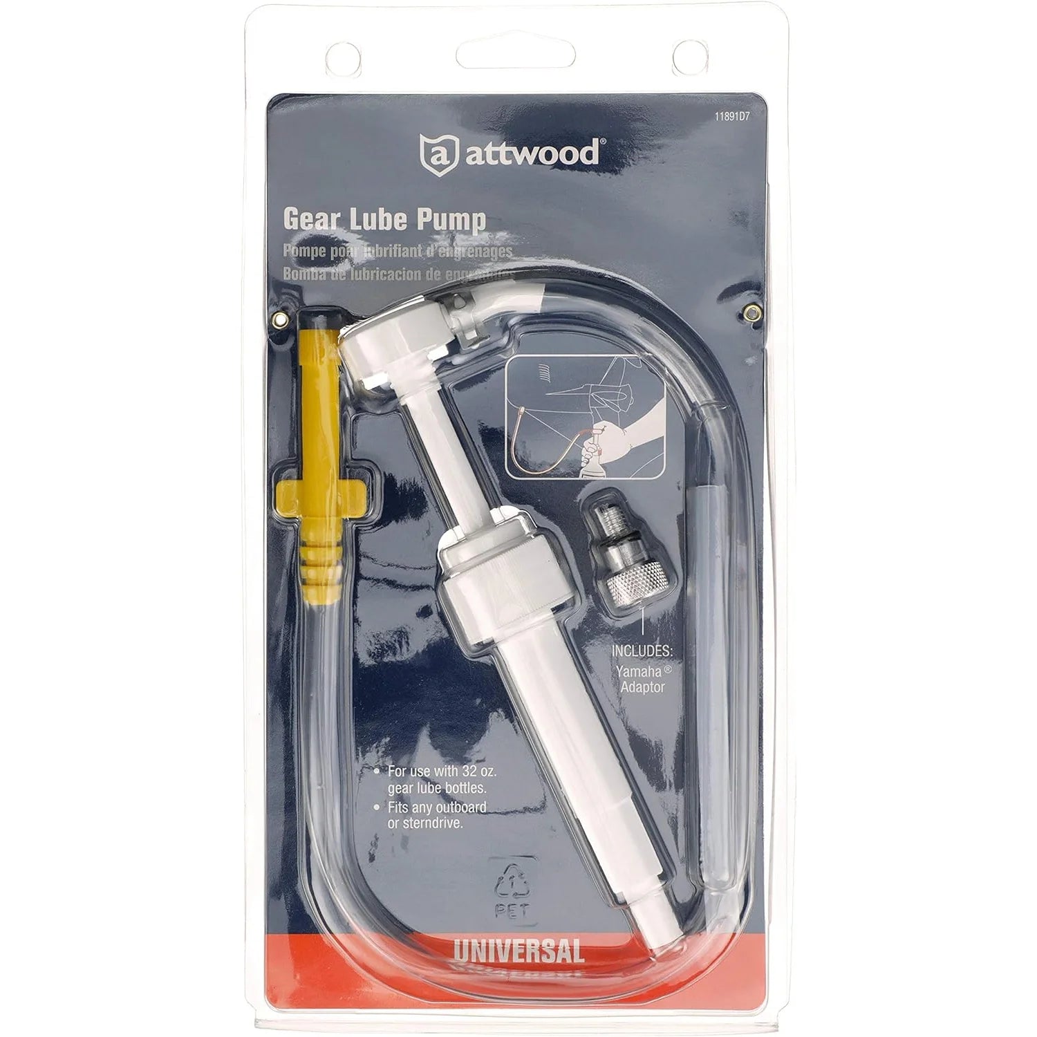 Attwood Marine Gear Lube Pump, For Outboard/Sterndrive, 32 oz Bottles, Yamaha Adapter — Quality Boat Parts