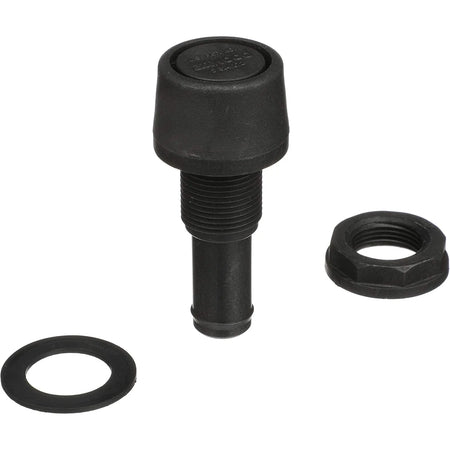 Attwood Marine Straight Fuel Vent, 5/8 in ID Hose, 3/4 in Hole, 7/8 in Max Hull Thickness, Black Polypropylene — Quality Boat Parts